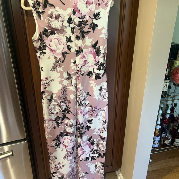 Connected Apparel Pink and Black Sheath Midi Dress - Picture 6 of 7